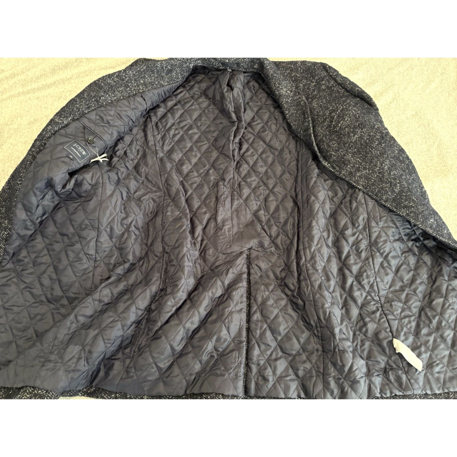 J.Crew J.CREW Overcoat Coat Wool & Polyester Mens Size 46 Blue Wool Blend Coat 40" Long 20.5" Across 25" Pit to Pit 27" Sleeve New Size US S / EU 44-46 / 1 - 2 Thumbnail