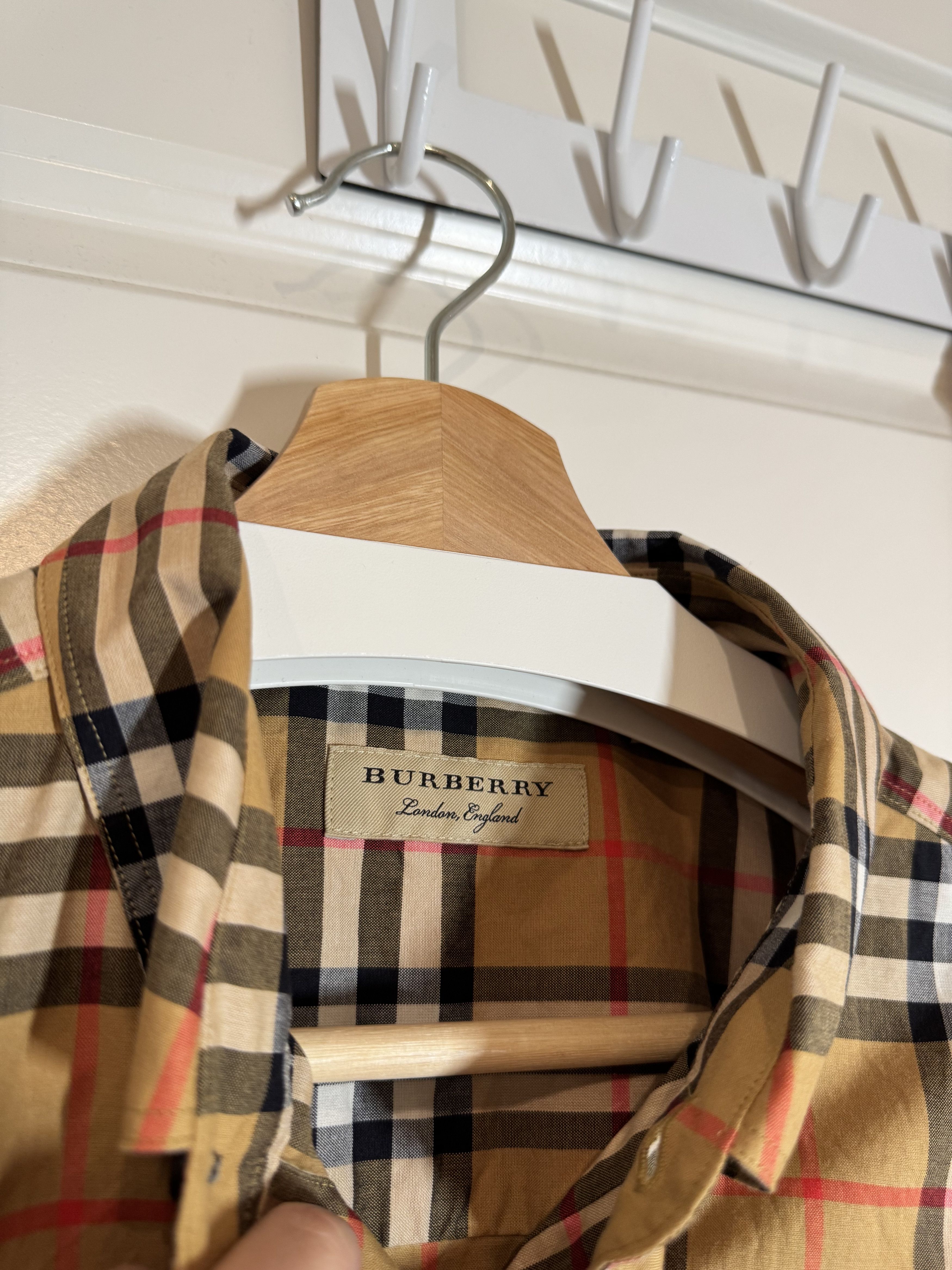 Burberry Burberry Check Cotton Shirt Classic Archive Beige Medium Size US M / EU 48-50 / 2 - 4 Thumbnail