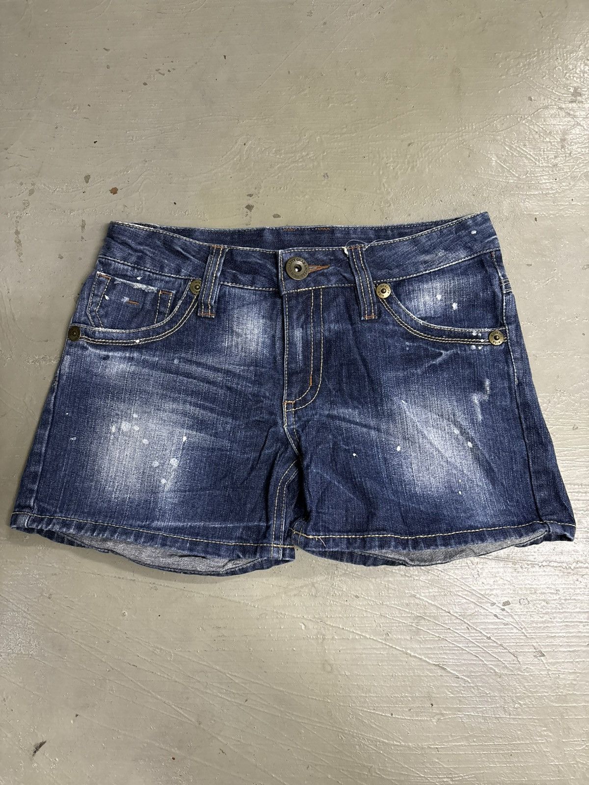 If Six Was Nine RNA H Naoto Acid Wash Paint Splatter Denim shorts Size 30" / US 8 / IT 44 - 2 Thumbnail