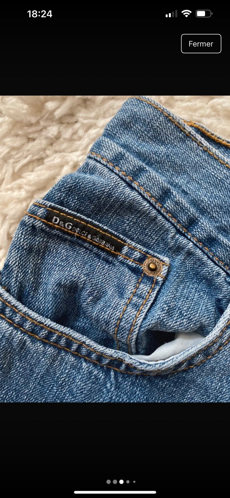 Dolce & Gabbana DOLCE & GABBANA y2k Low-Rise Destroyed Logo Jeans Size 31" - 4 Thumbnail