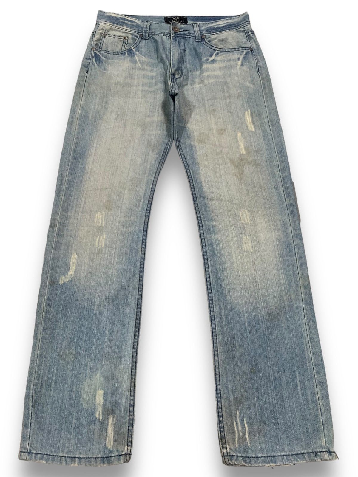 Giorgio Armani Vintage Giorgio Armani Mud Washed Clawmark Distressed Jeans Size US 31 - 1 Thumbnail