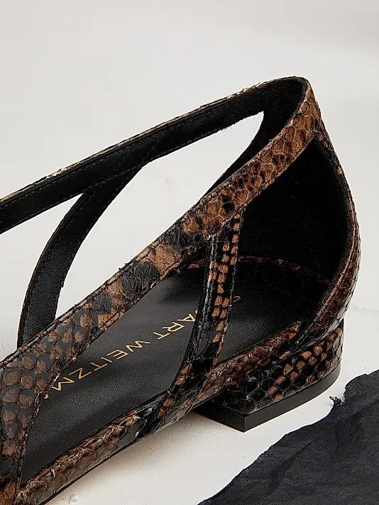 Stuart Weitzman os11x0126 Flat Stuart Power Snake-Embossed Cut-Out Flats Size US 9 / IT 39 - 5 Thumbnail
