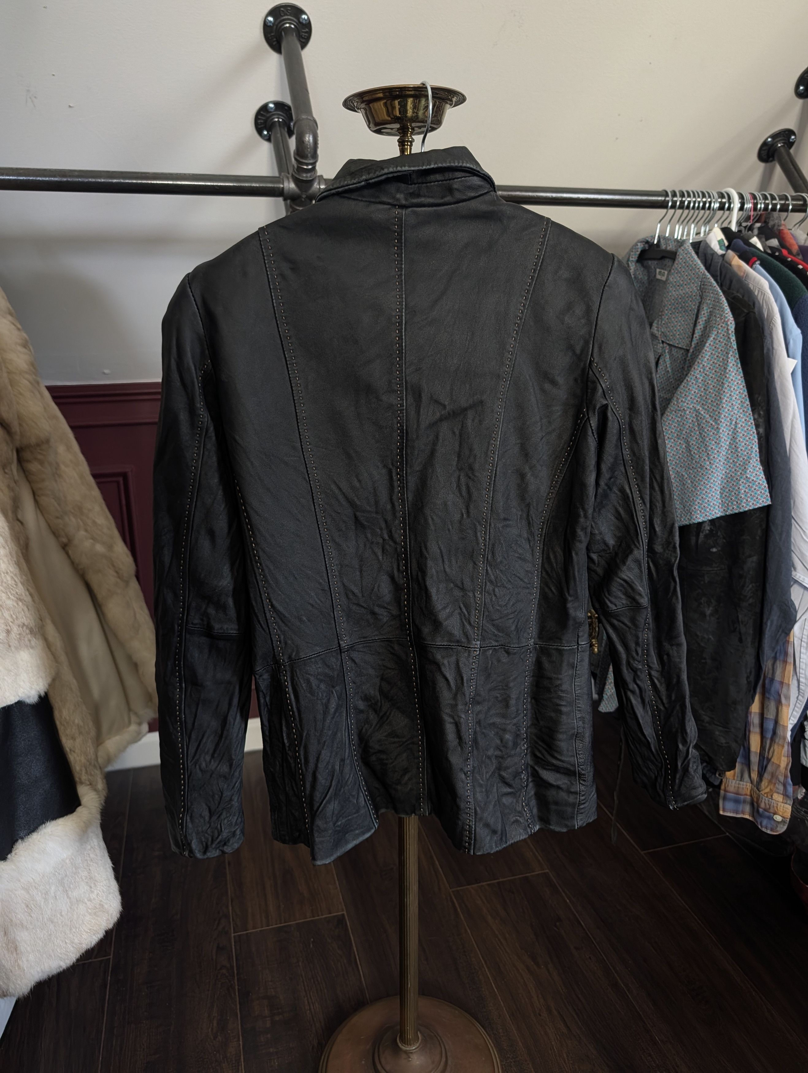 Pendleton Black real leather hand stitched VTG biker jacket S Size S / US 4 / IT 40 - 9 Thumbnail