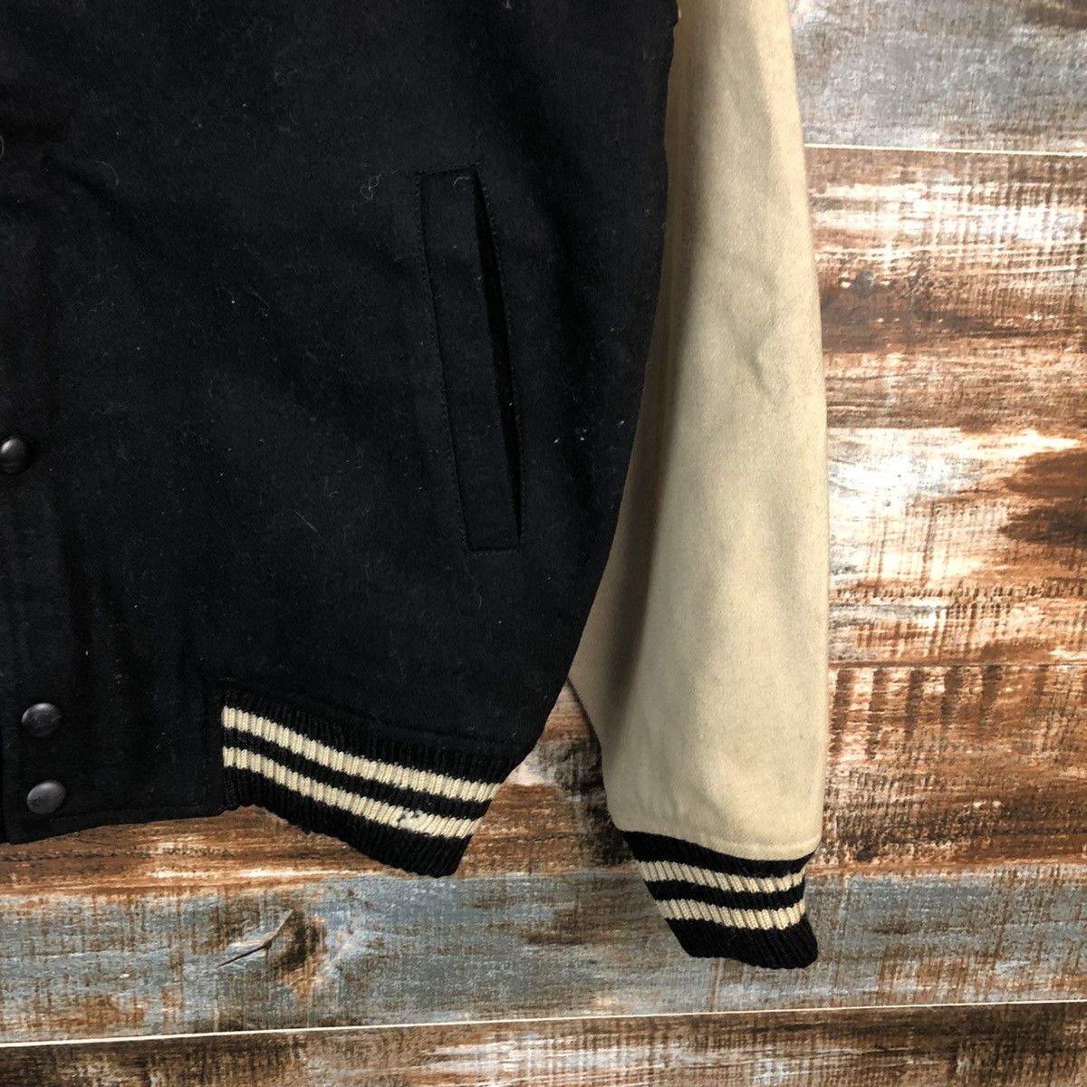 Japanese Brand Sunbird Black vintage plain Bombers varsity Jacket #A1755 Size US M / EU 48-50 / 2 - 8 Thumbnail