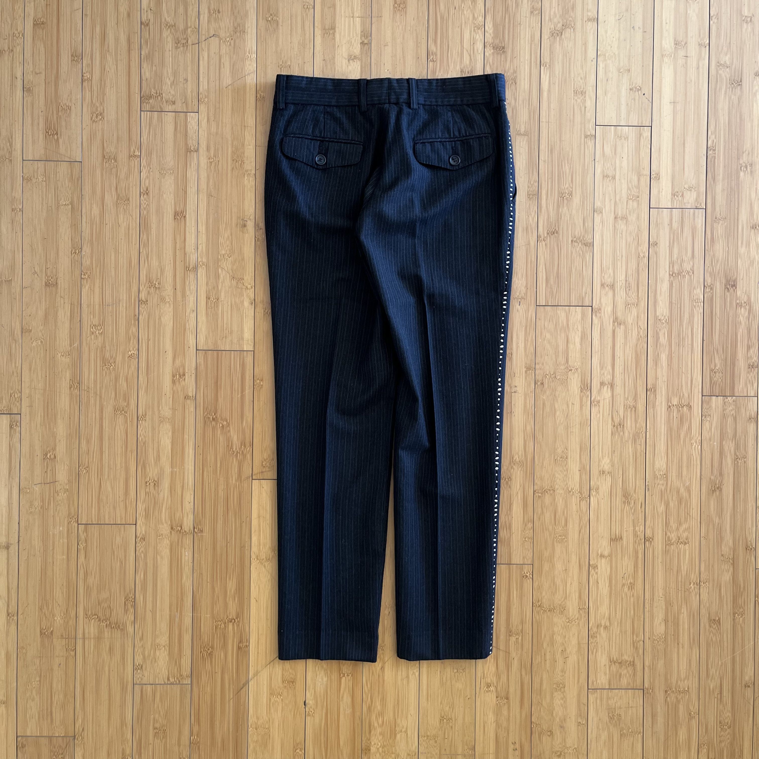 Issey Miyake Issey Miyake Vintage Striped Seam Slacks Size US 30 / EU 46 - 4 Thumbnail