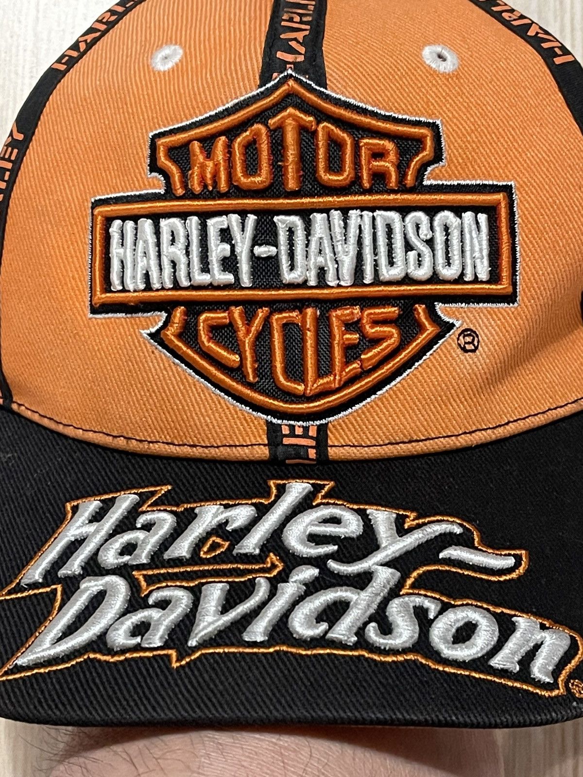 Harley Davidson × Vintage Vintage Harley Davidson “Top Of The Line” Spellout Hat Size ONE SIZE - 2 Thumbnail