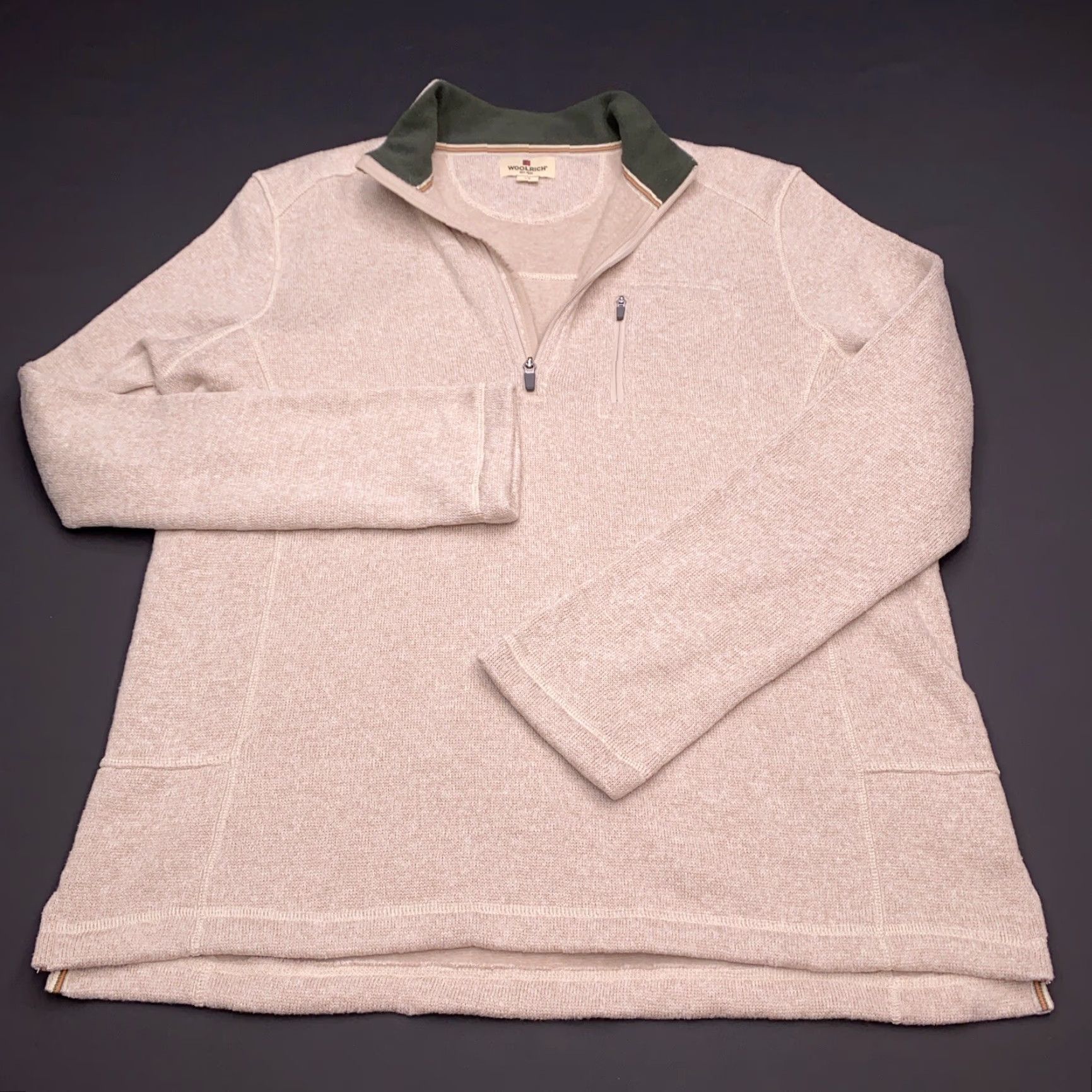 Vintage Woolrich Mens Fleece Sweater Large Beige 1/4 Zip Outdoor Size US L / EU 52-54 / 3 - 2 Thumbnail