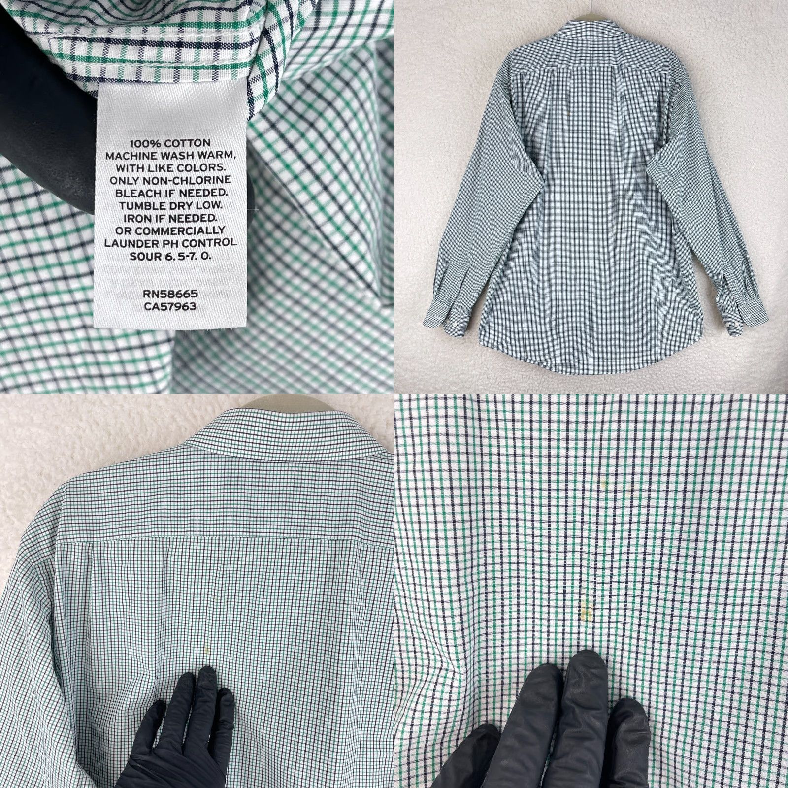 Nordstrom Nordstrom Nordstrom Rack Green Plaid Button-Down Dress Shirt Mens XL 17" Neck Long Sleeve Cotton 50" Chest Daddy Classic Shirt Size 46R - 9 Thumbnail