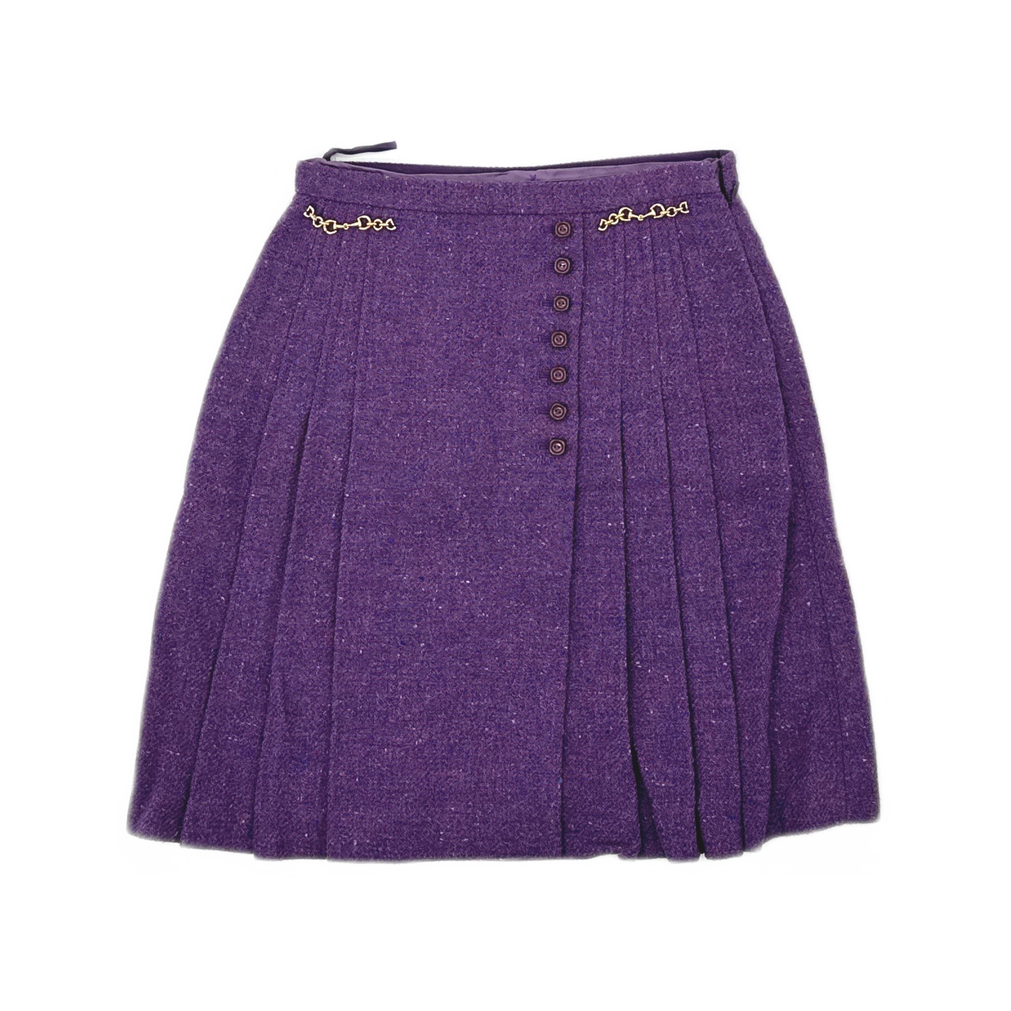 Gucci Gucci Wool Pleated Mini Skirt Size 40 Size 27" / US 4 / IT 40 - 1 Thumbnail