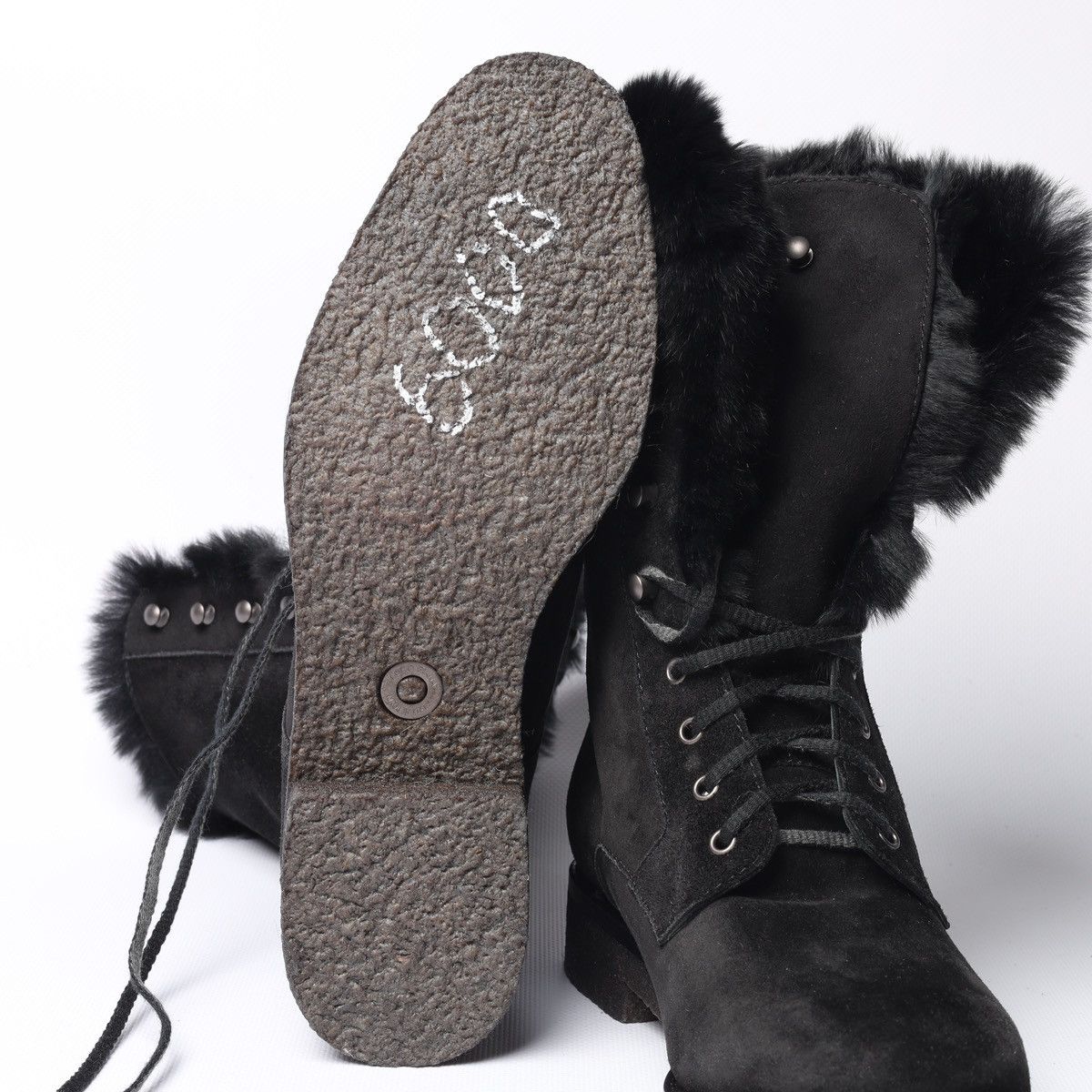 Loro Piana Loro Piana Snow Dream Beaver Fur Black Suede Ankle Boots Size US 6 / IT 36 - 10 Thumbnail