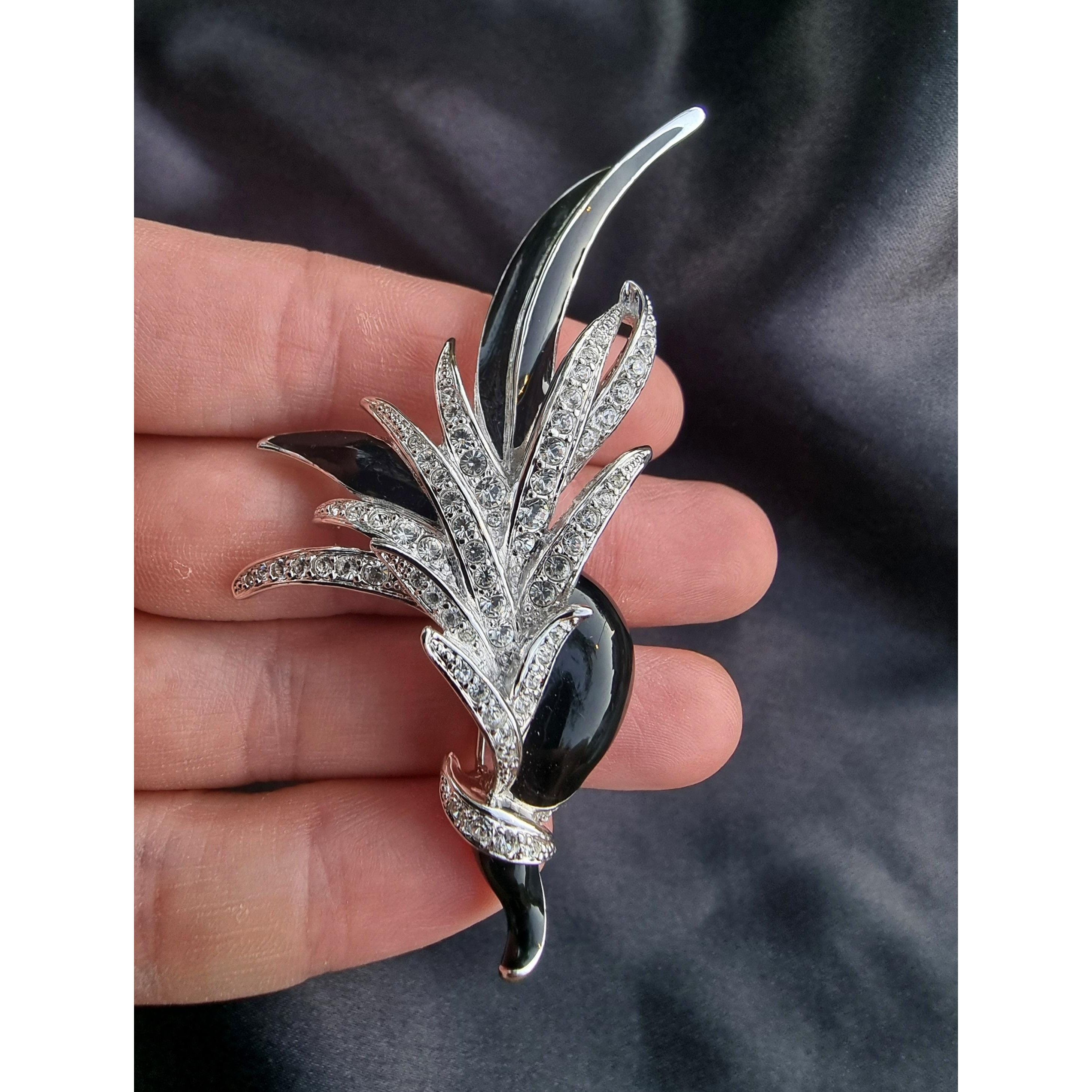 Other Vintage NOLAN MILLER Black and White Clear Rhinestones Silve Size ONE SIZE - 5 Thumbnail