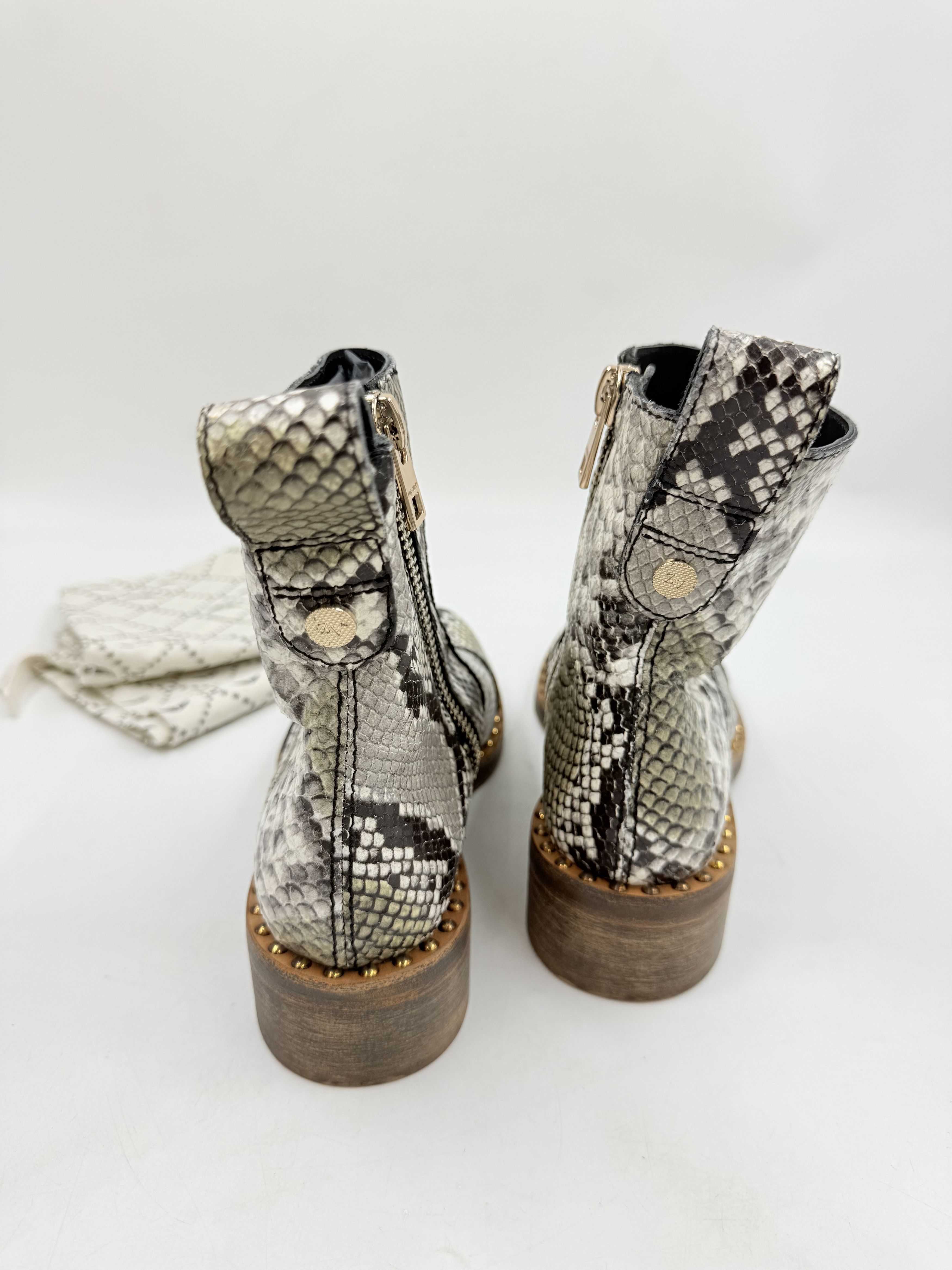 Zadig & Voltaire Zadig & Voltaire Snake Print Leather Ankle Boots Size US 4.5 / IT 34.5 - 7 Thumbnail