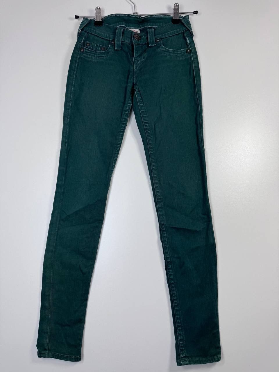 True Religion True Religion Womens Skinny Jeans Green Stretch USA Made 24 Size 24" / US 00 / IT 34 - 1 Thumbnail