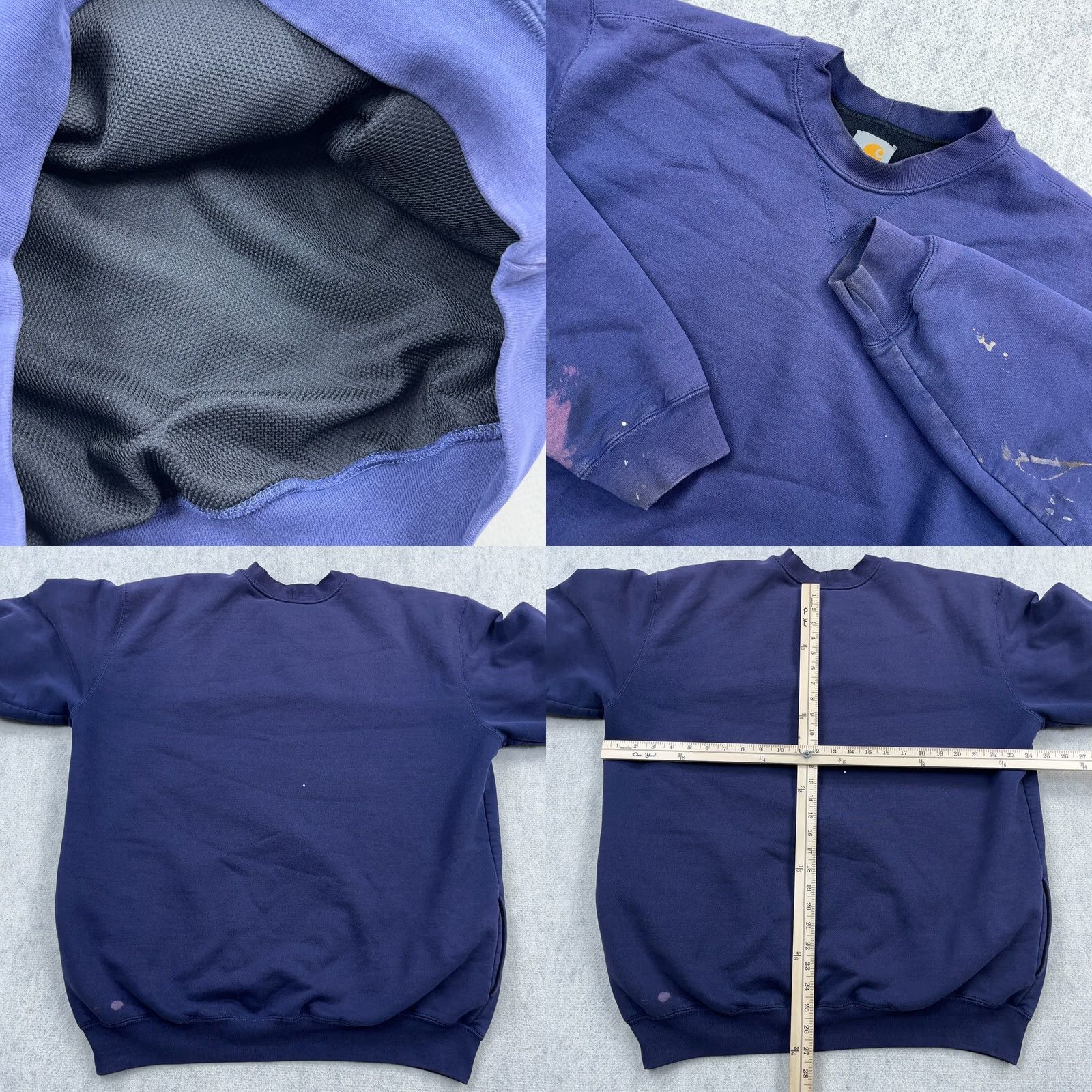 Carhartt VINTAGE Carhartt Sweatshirt Men XXL Crewneck Faded Grunge Thermal Lined Blue 90s Classic Hipster Retro Size US XXL / EU 58 / 5 - 9 Thumbnail