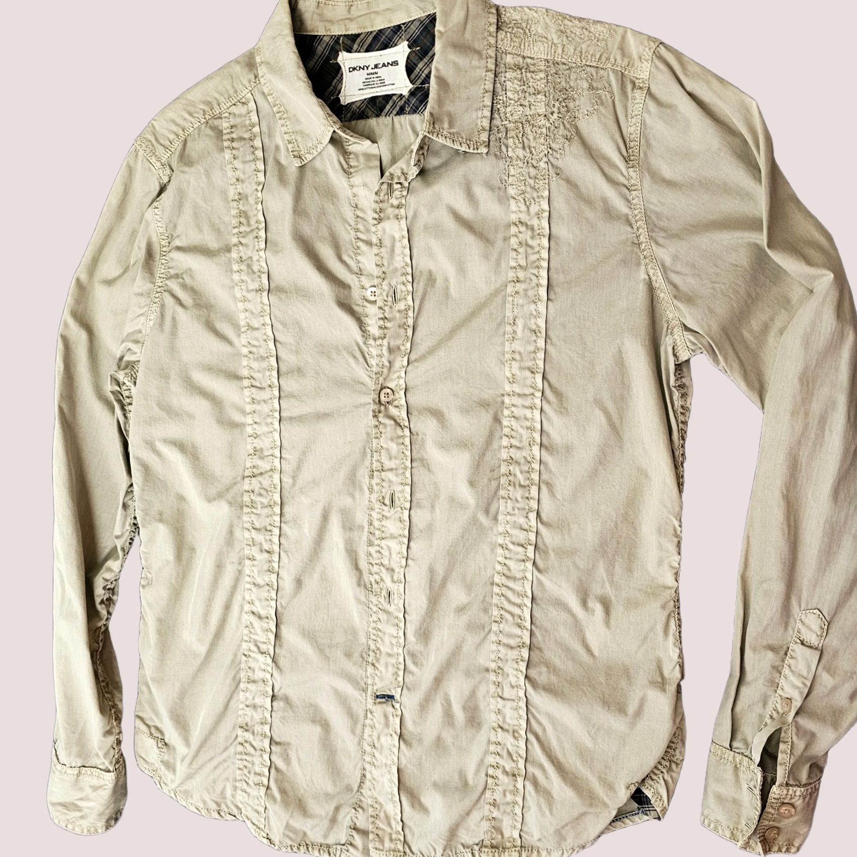 DKNY DKNY Button-Up Shirt Men's M Green Long Sleeve Casual Shirt Size US M / EU 48-50 / 2 - 1 Thumbnail