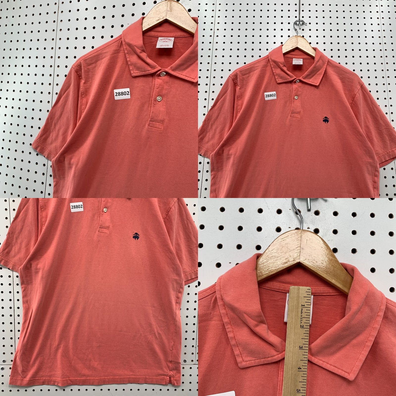 Brooks Brothers Brooks Brothers Collared Polo Shirt Mens L Coral Short Sleeve Casual Polo 23X28 Size US L / EU 52-54 / 3 - 8 Thumbnail