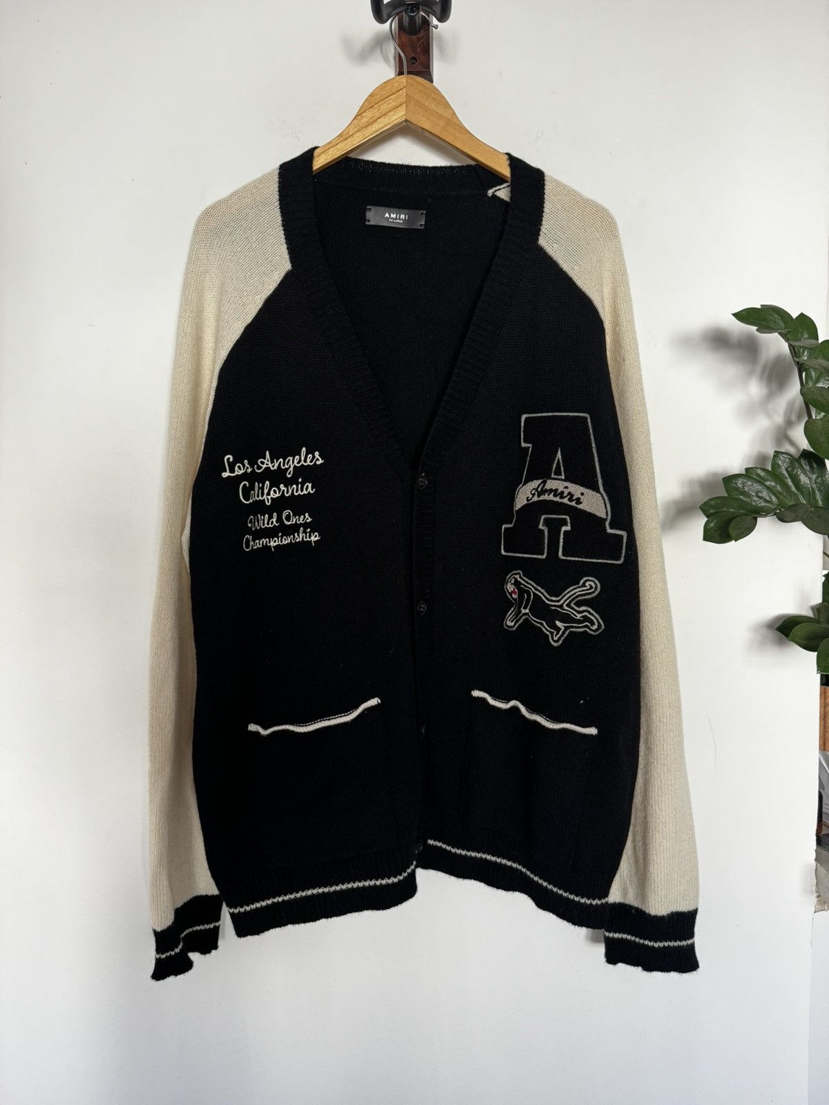 Amiri Cashmere Patchwork Varsity Cardigan Size US XXL / EU 58 / 5 - 1 Thumbnail