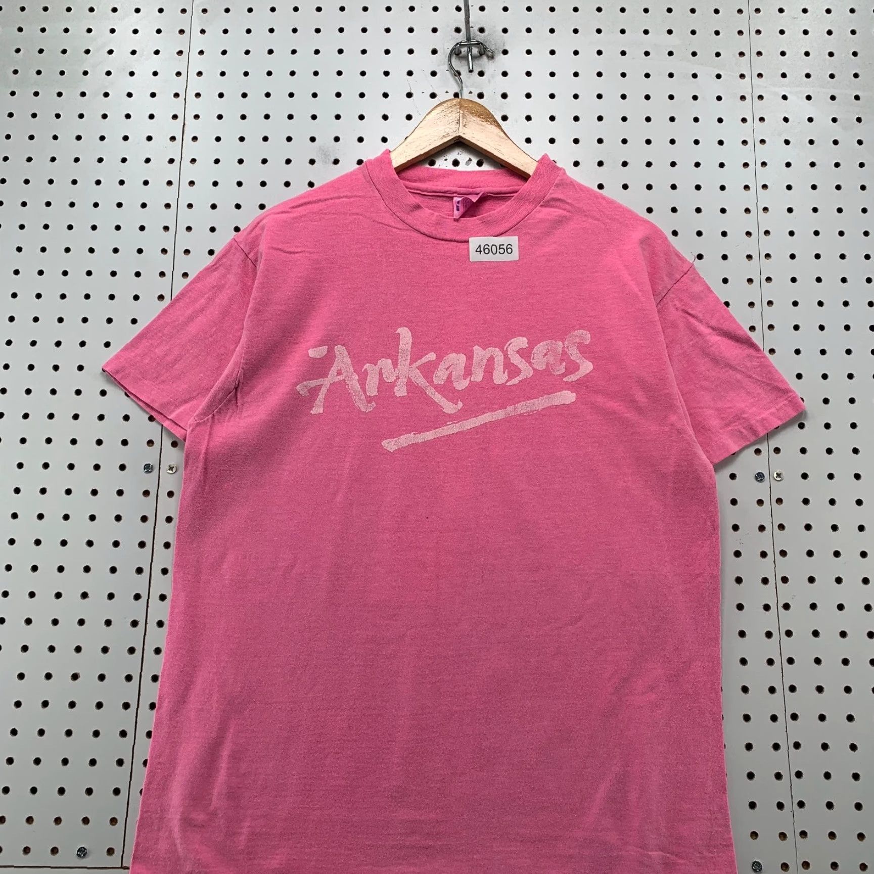 Hanes VINTAGE Arkansas Hanes Beefy-T Shirt Mens L Pink USA 80s 1990s Short Sleeve Crew Neck Cotton Graphic Print Size US L / EU 52-54 / 3 - 2 Thumbnail