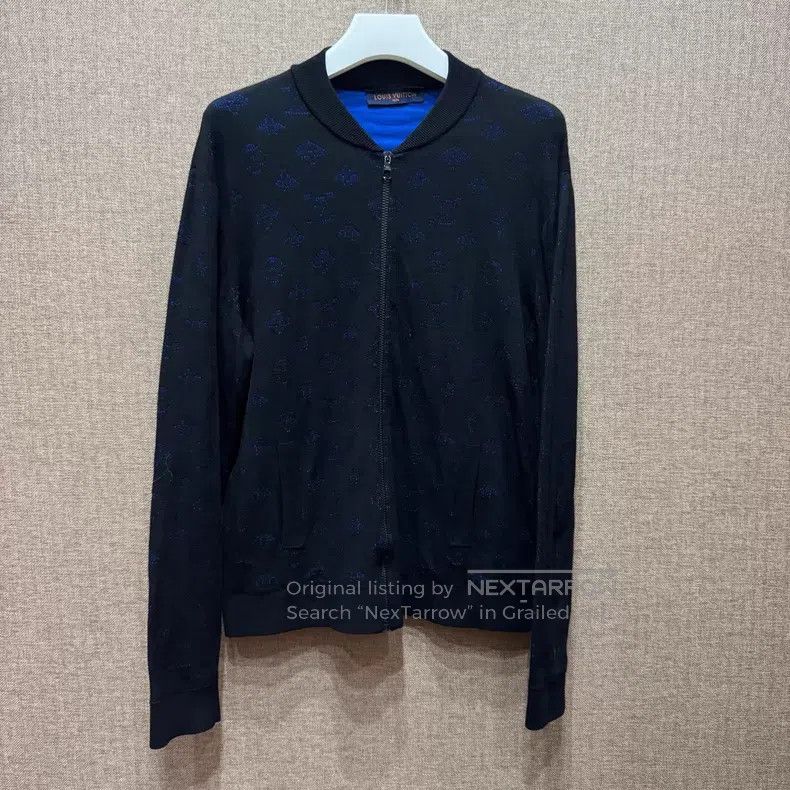 Louis Vuitton Black dark full-print knit jacket