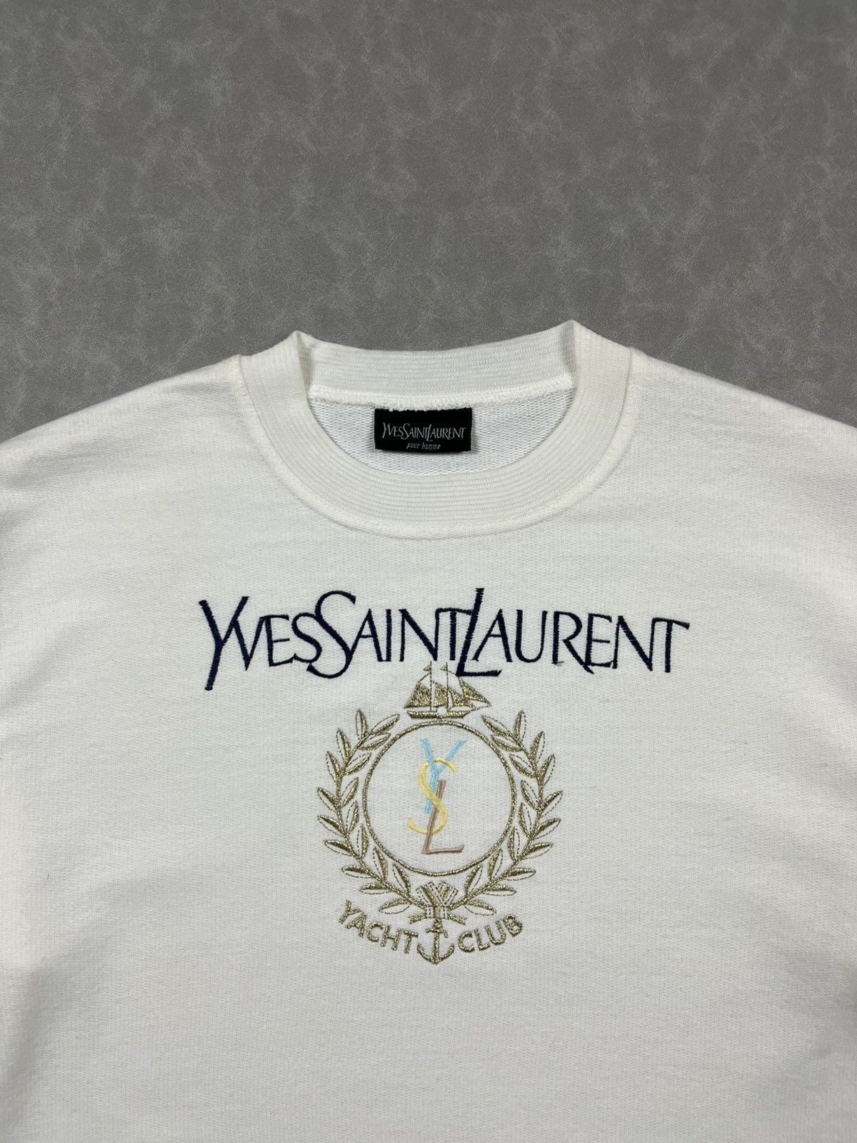 Yves Saint Laurent 90s YSL embroidery sweatshirt Size US M / EU 48-50 / 2 - 2 Thumbnail