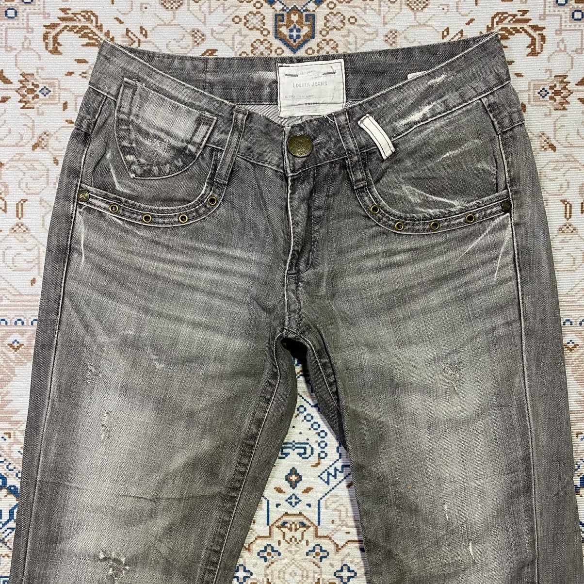 If Six Was Nine × Le Grande Bleu (L.G.B.) 2000s Y2K Lolita Jeans Crossback Grey Washed Jeans Size US 30 / EU 46 - 3 Thumbnail
