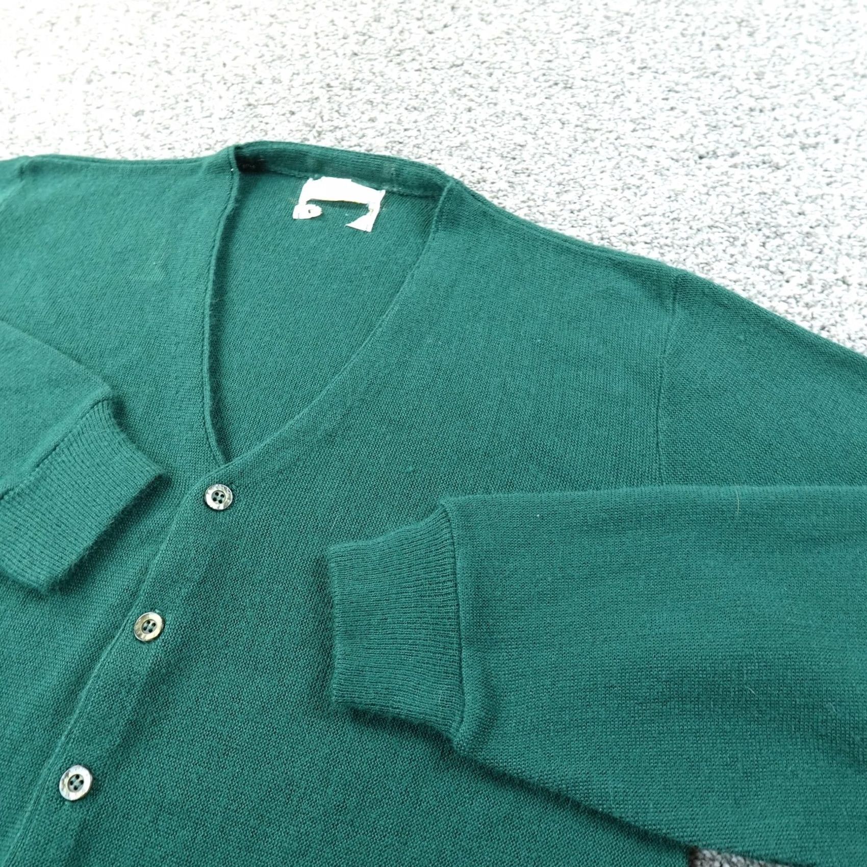 Vintage VINTAGE Kings Road Cardigan Sweater Mens L Green Acrylic V-Neck Knit Pockets Tight-Knit Size US L / EU 52-54 / 3 - 2 Thumbnail
