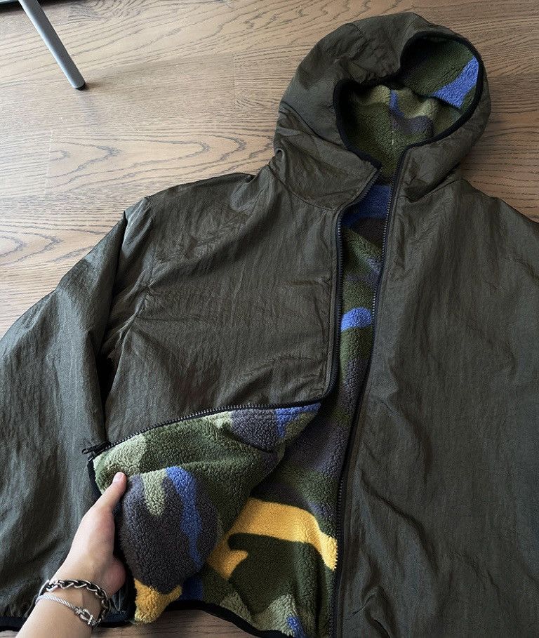 Japanese Brand × Vintage Camouflage retro fluffy fleece reversible zip hooded jacket Size US M / EU 48-50 / 2 - 10 Thumbnail