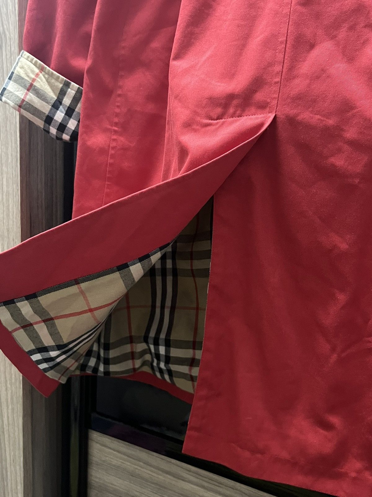 Burberry London Sten Collar Coat Nova Check Red