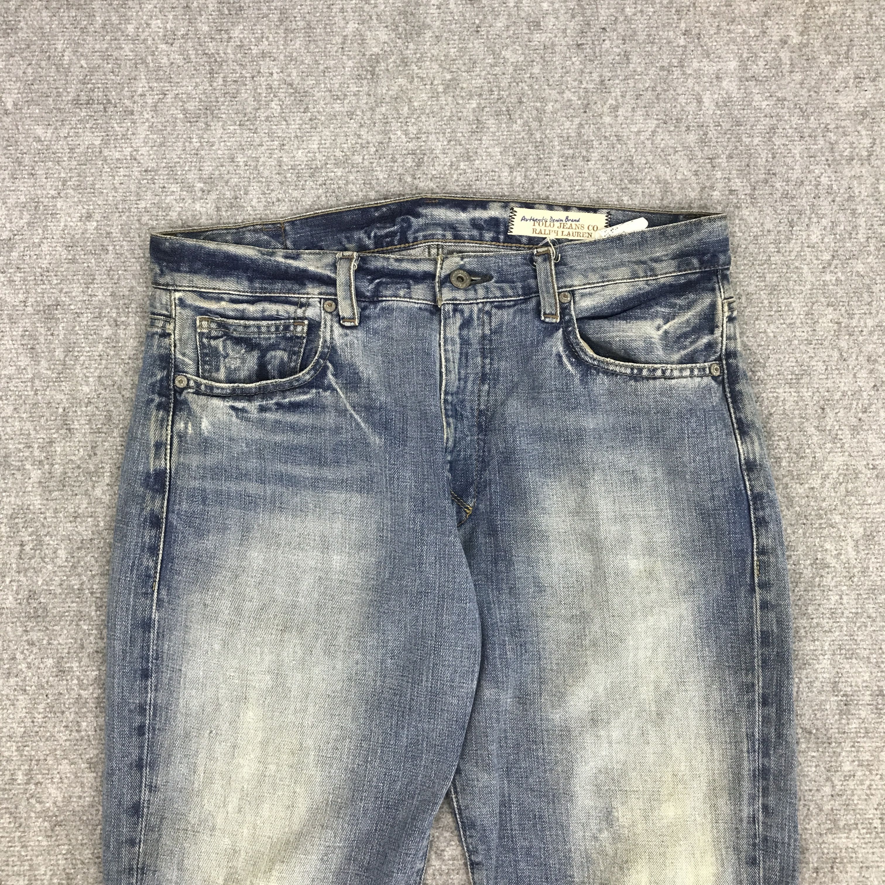 Polo Ralph Lauren BAGGY POLO RALPH LAUREN FADED DENIM JEANS PANTS Size US 33 - 2 Thumbnail
