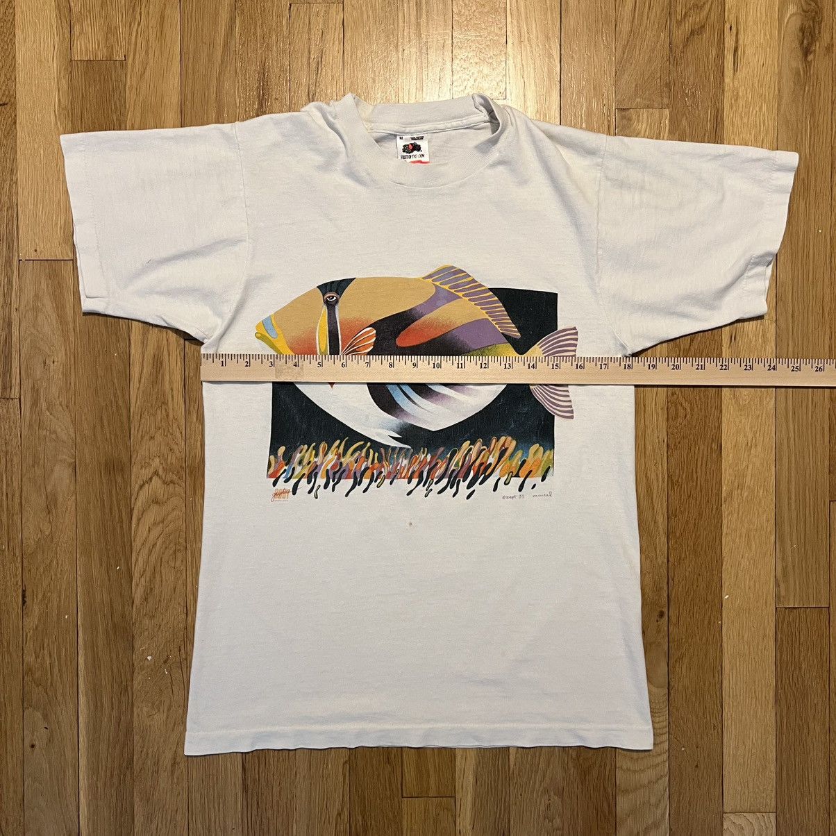 Vintage Vintage Triggerfish 80s Medium White T Shirt Size US M / EU 48-50 / 2 - 5 Thumbnail