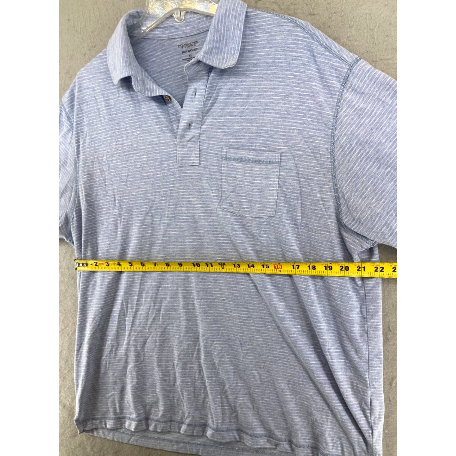 Roundtree & Yorke Roundtree & Yorke Polo Shirt Mens XL Blue Striped Polo Size US XL / EU 56 / 4 - 2 Thumbnail