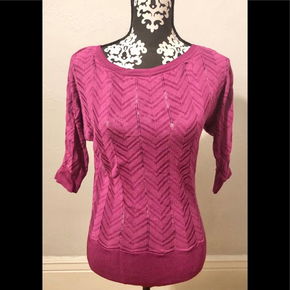 White house black market purple fitted sweater.