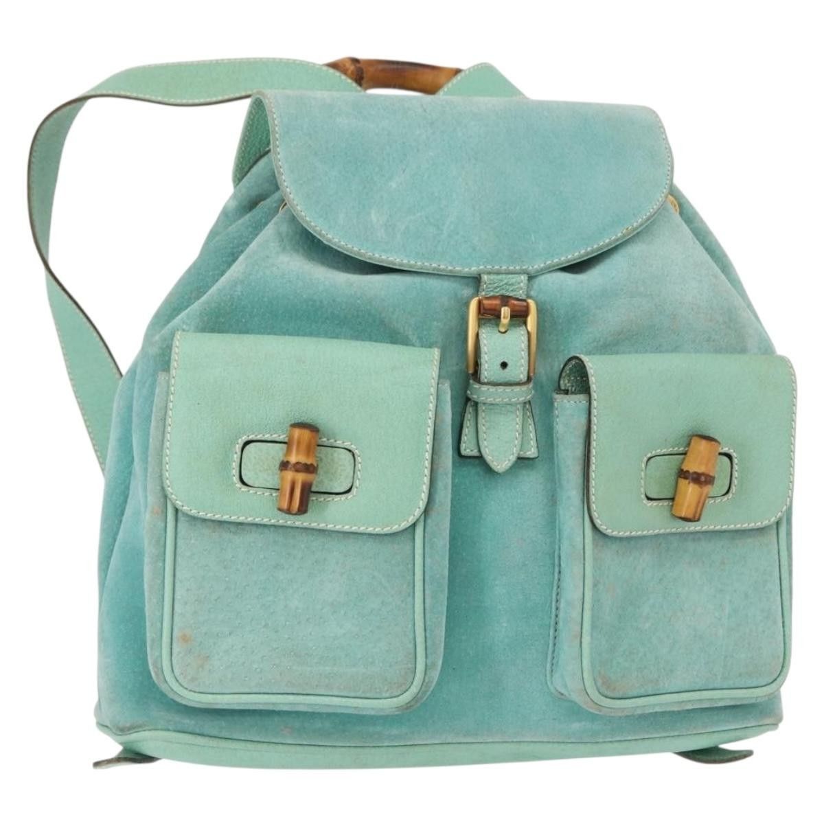 Gucci Gucci Vintage Bamboo Backpack Suede Size ONE SIZE - 1 Thumbnail