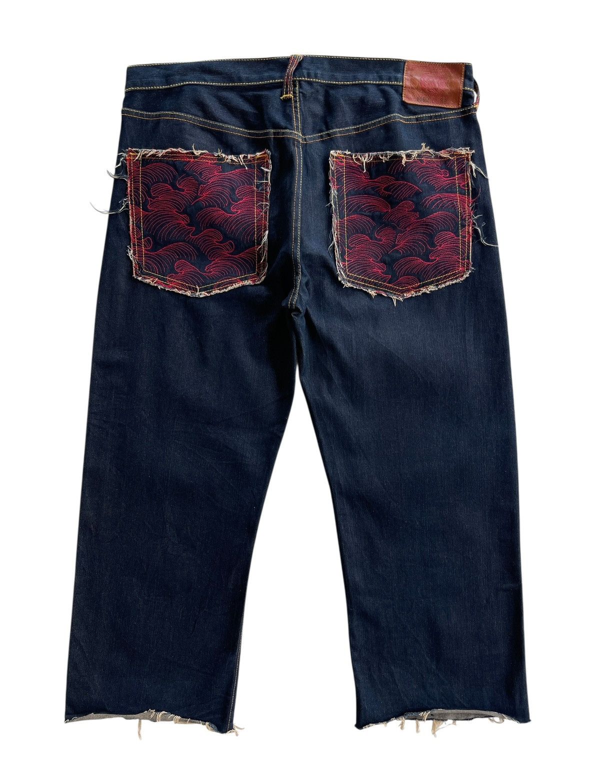 Red Monkey RMC Jeans Scarlet Tsunami Wave By Martin Ksohoh Size US 39 - 3 Thumbnail