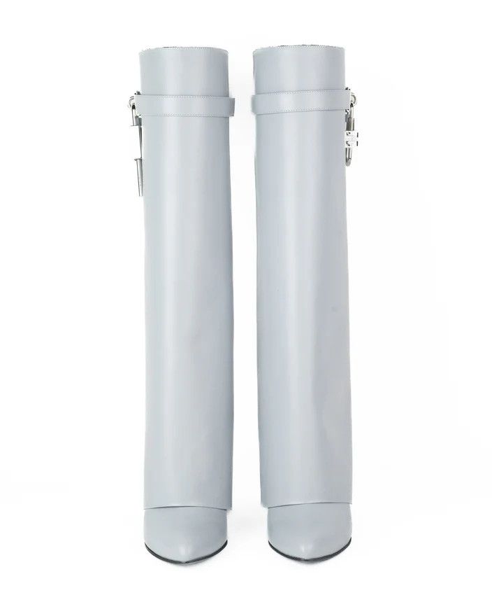 Givenchy o1lv12m0326 Shark Lock Pant Boots 90mm in White Size US 12 / IT 42 - 3 Thumbnail