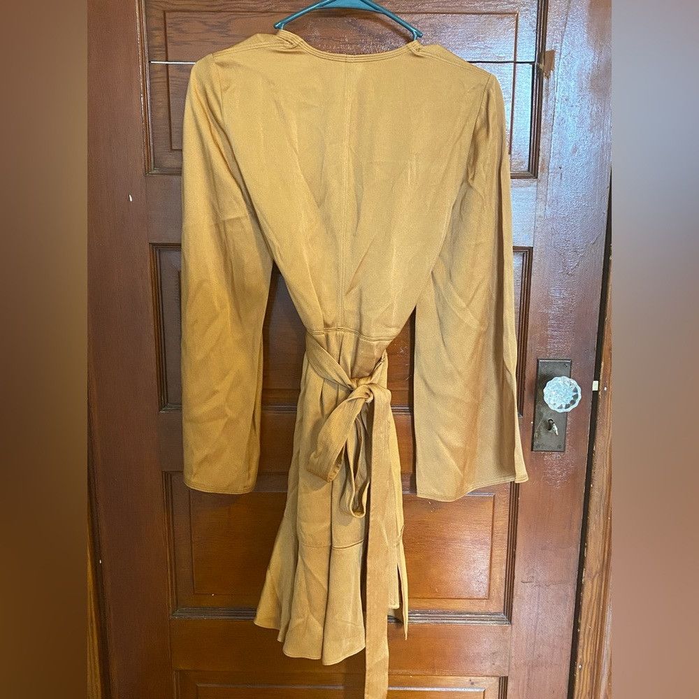 A.L.C. A.L.C. Whitney wrap silk dress in caramel gold yellow Size XS / US 0-2 / IT 36-38 - 6 Thumbnail