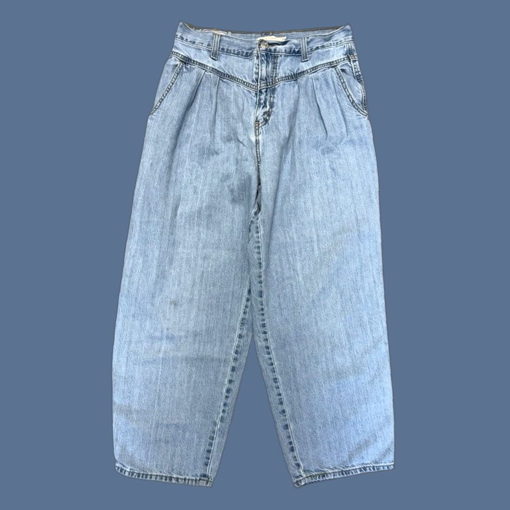Levi's VINTAGE Levi’s Premium Big E 80s Balloon Leg Jeans Cropped Women Size 29 Blue 100% Cotton Denim High Rise Pockets Zipper Button Size 29" - 1 Thumbnail
