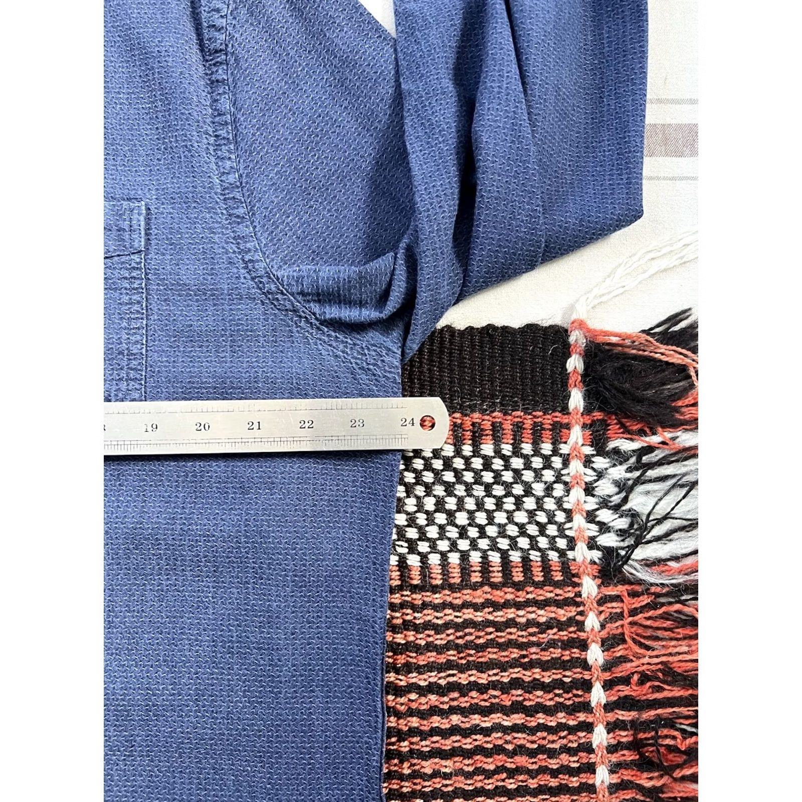 Levi's VINTAGE Levi's Shirt XL Indigo Brocade Raised Pattern RARE 2018 USA Oak Cone Mills Blue Mens Size US XL / EU 56 / 4 - 7 Thumbnail