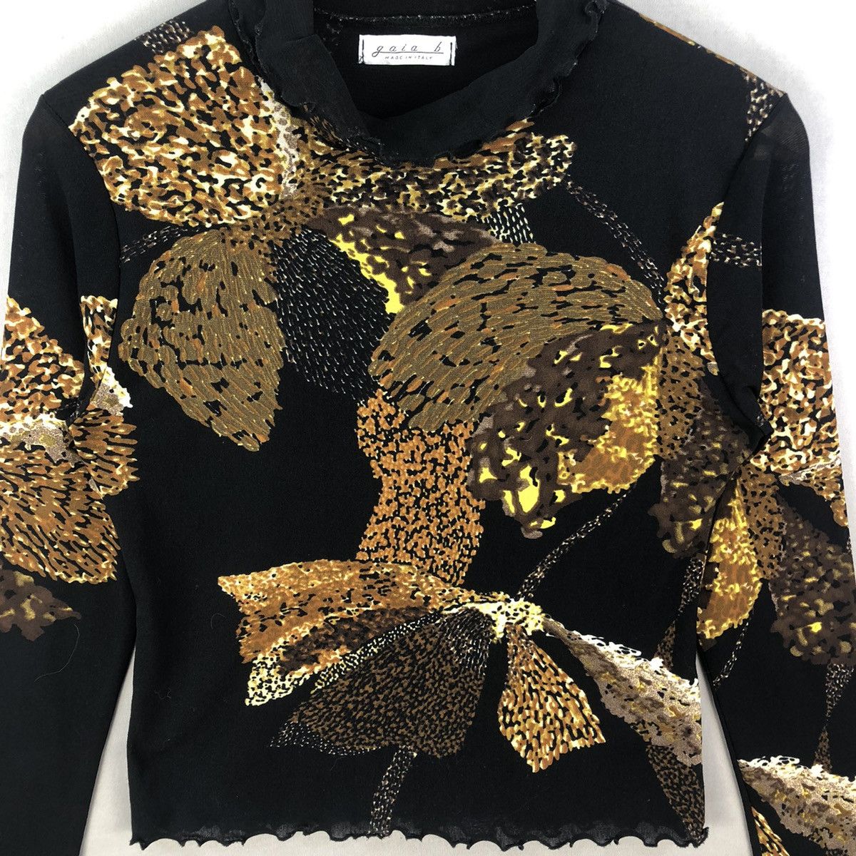 Other Gold Abstract Print Fitted Top - Jean Paul Gaultier Style Size M / US 6-8 / IT 42-44 - 4 Thumbnail
