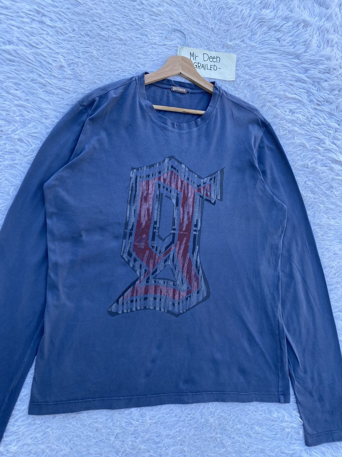 John Galliano Rare Vintage John Galliano Big Logo Printed Longsleeve Tee Size US L / EU 52-54 / 3 - 5 Thumbnail