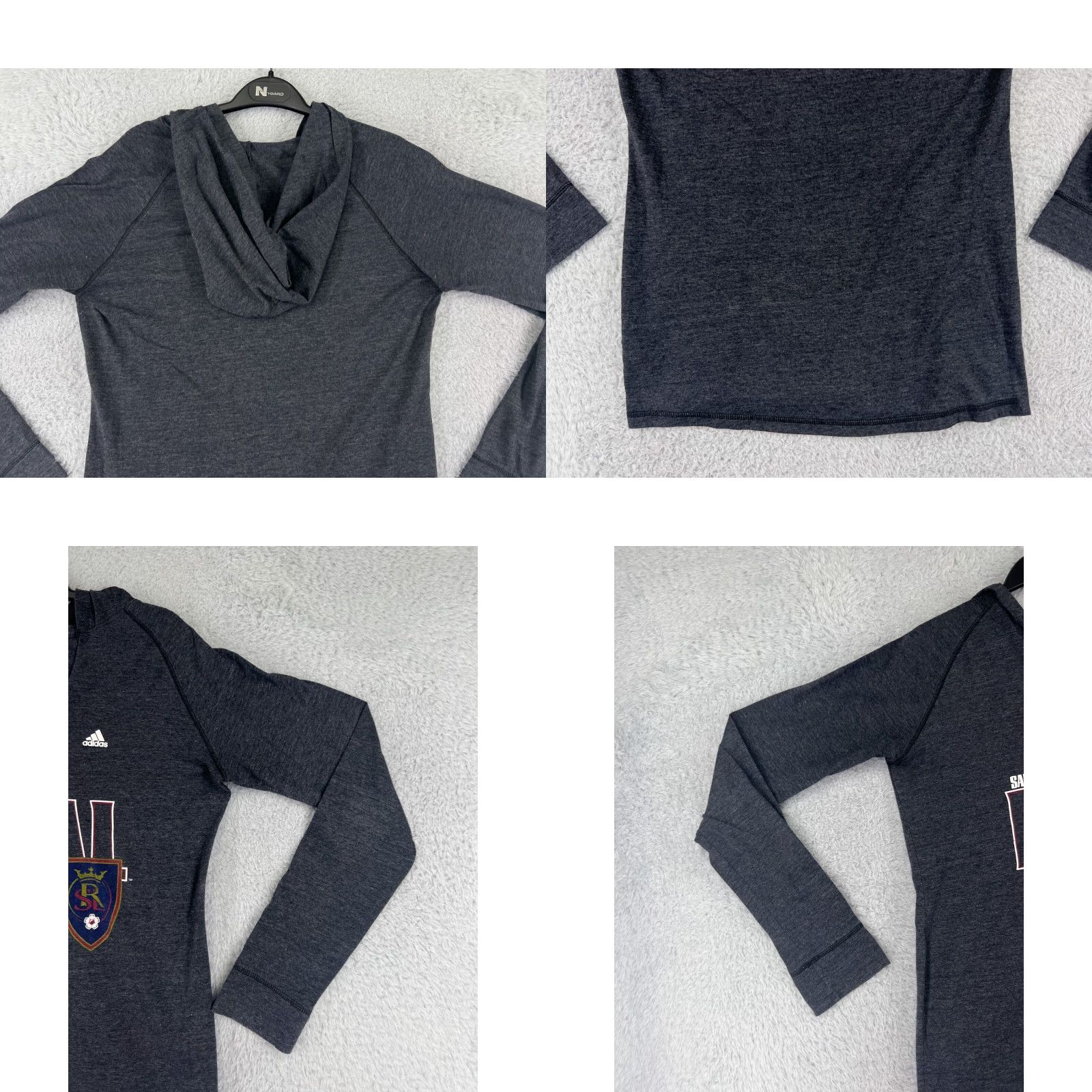Adidas adidas Salt Lake Real Shirt Womens Shirt Large Gray Long Sleeve Hooded Polyester Size L / US 10 / IT 46 - 8 Thumbnail
