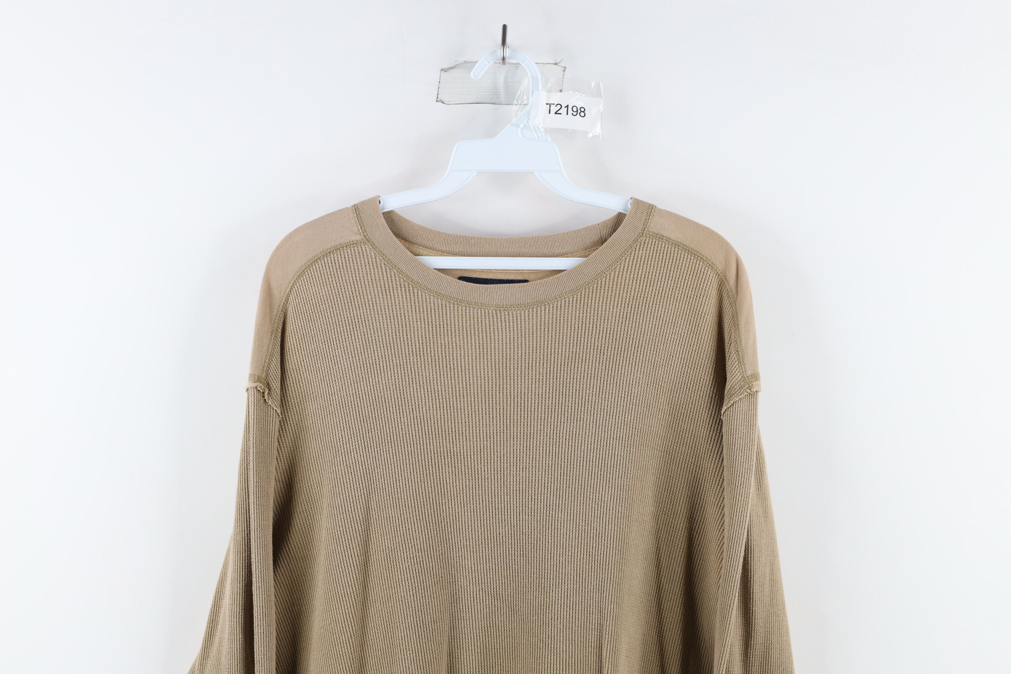 Nautica × Vintage Vintage Nautica Patch Thermal Waffle Knit T-Shirt Beige Size US L / EU 52-54 / 3 - 2 Thumbnail