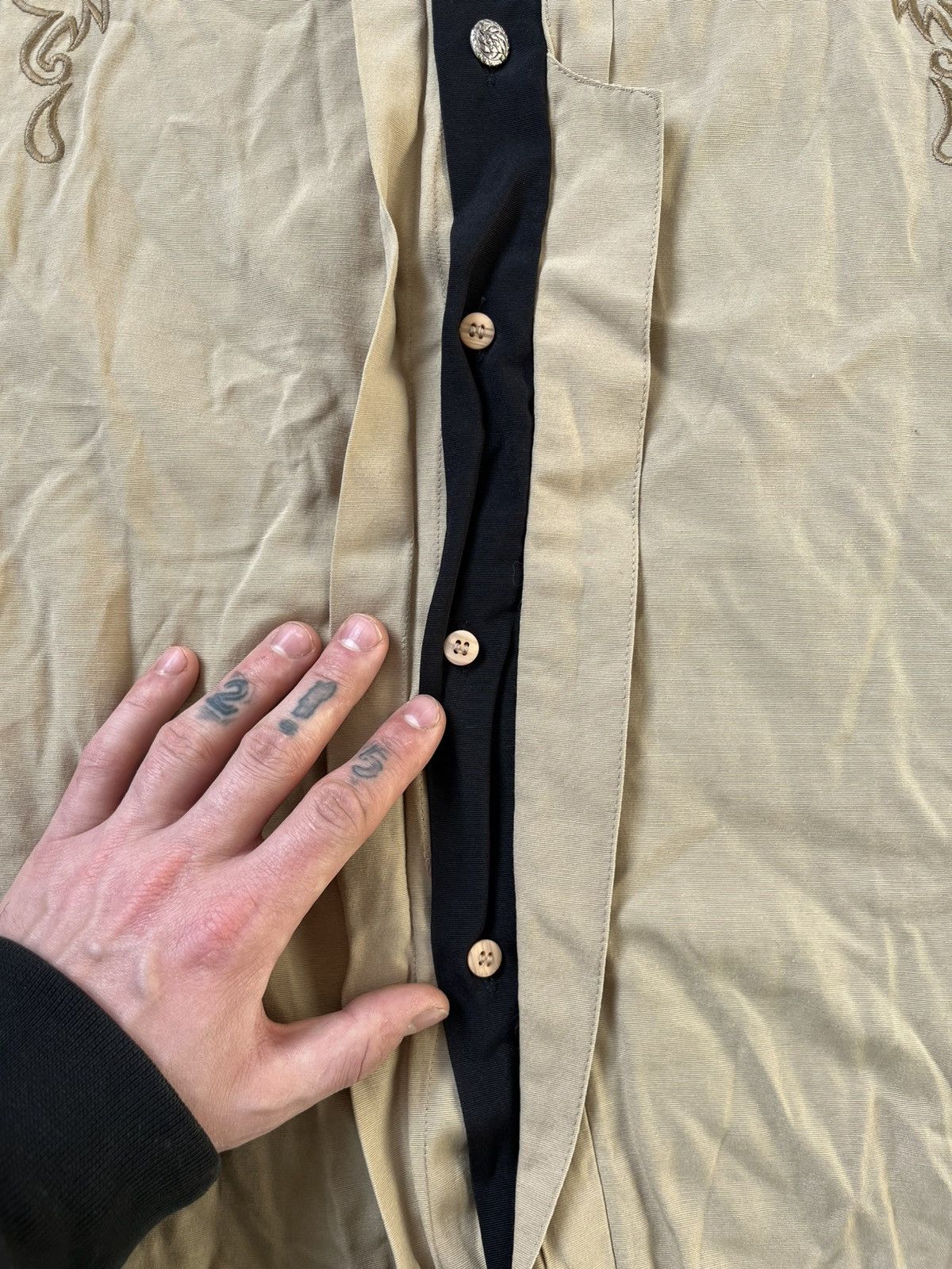 Vintage Vintage Lowkey Embroidered Affliction Button Up Shirt Size US XL / EU 56 / 4 - 3 Thumbnail