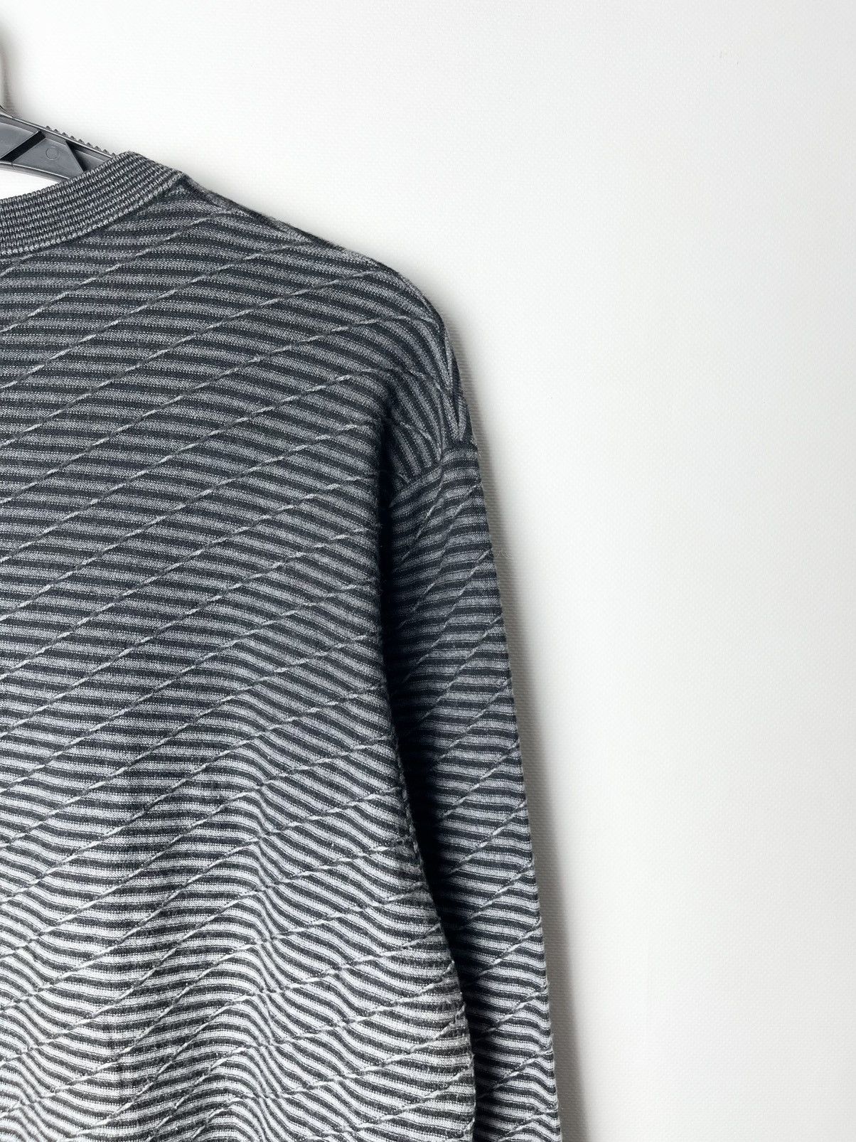 Brioni Brioni Striped Fine-Knit Sweater – Grey/Black Size US XL / EU 56 / 4 - 9 Thumbnail
