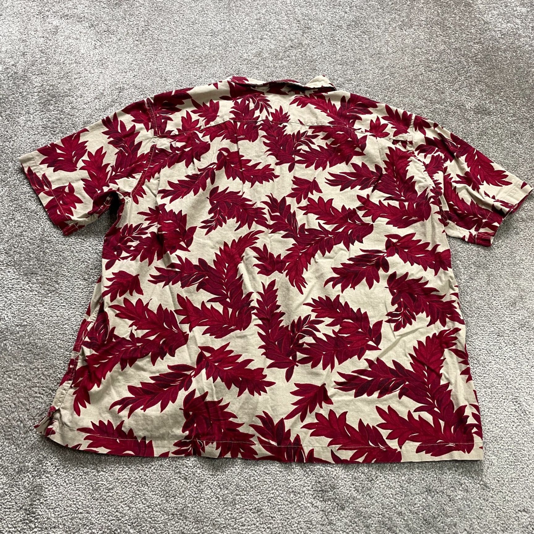 Eddie Bauer VINTAGE Eddie Bauer Weathered Linen Shirt Men 2XL Red Beige Short Sleeve Casual Beach Hawaiian 90s Mens Size US XXL / EU 58 / 5 - 2 Thumbnail