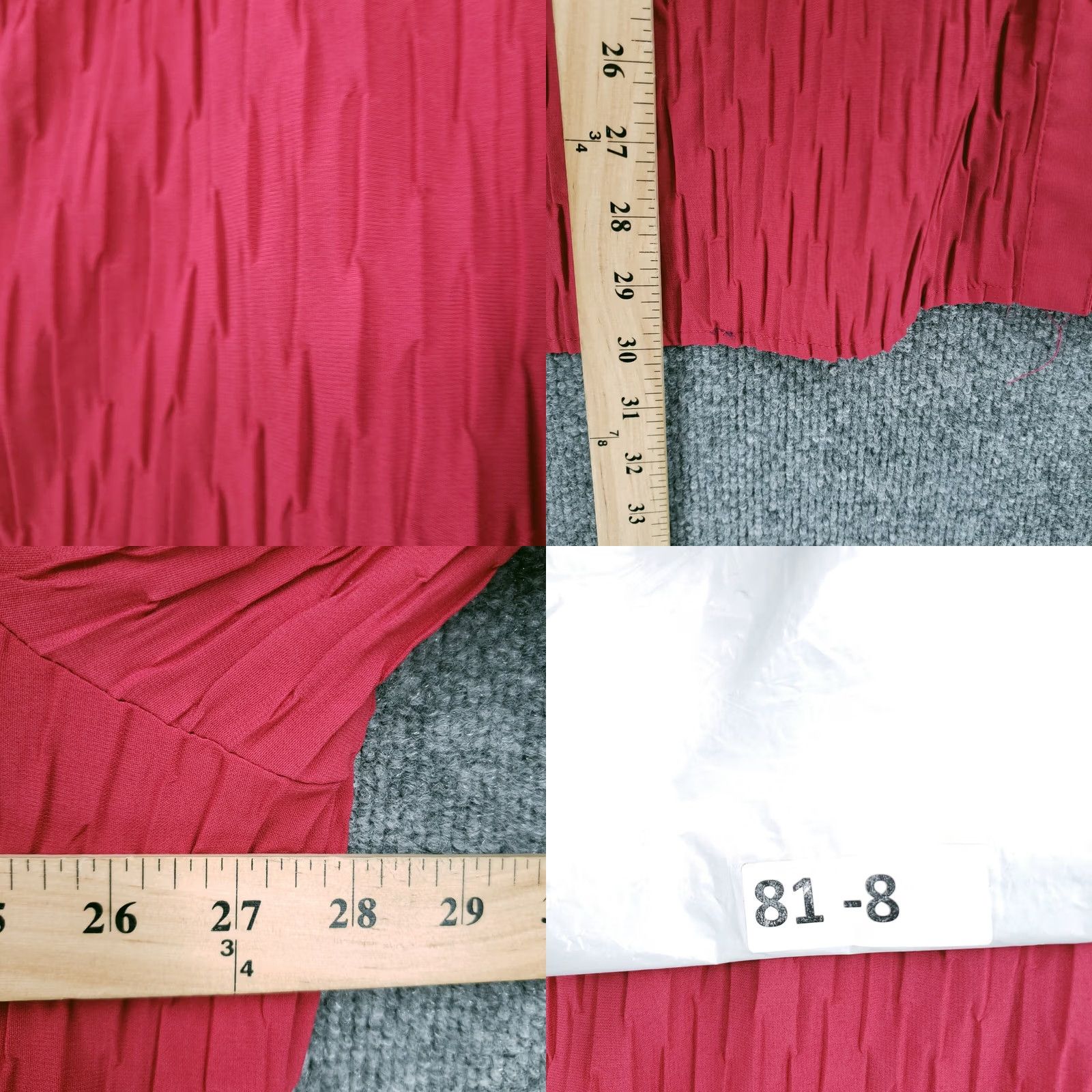 Vintage Laura Scott Shirt Womens 20/22W Plus Button-Up Red Tunic 3/4 Sleeve Collared Size 3XL / US 20-22 - 8 Thumbnail