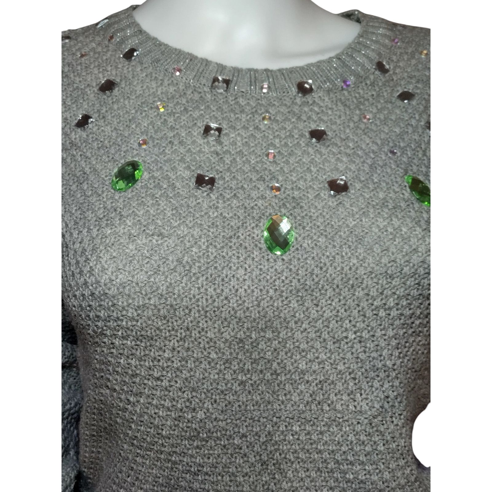 Route 66 Route 66 Sweater Long Sleeves Rhinestones Knit Gray Sz Md Size M / US 6-8 / IT 42-44 - 3 Thumbnail