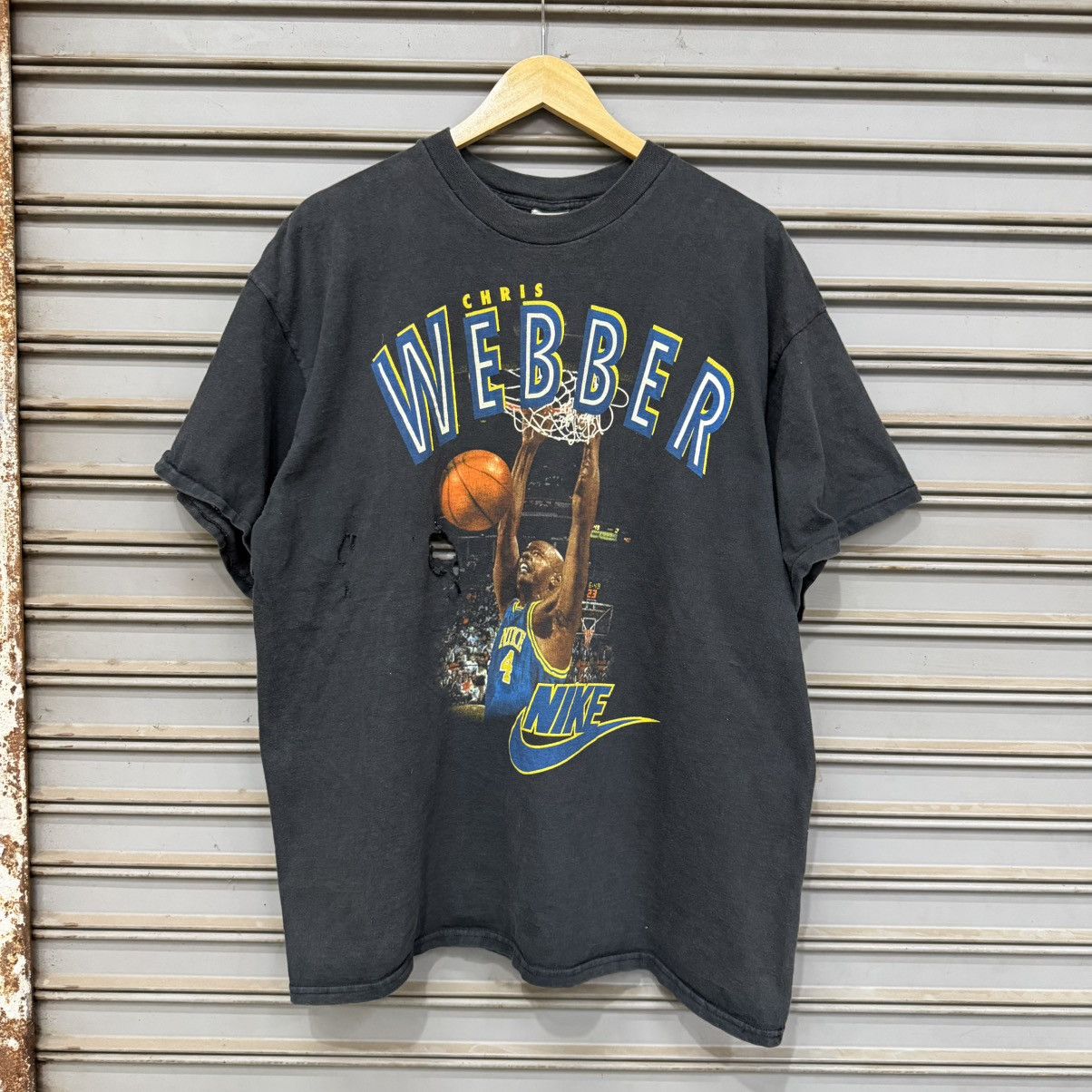 Nike Nike Chris Webber vintage 90s made in USA distressed fade Size US XXL / EU 58 / 5 - 1 Thumbnail