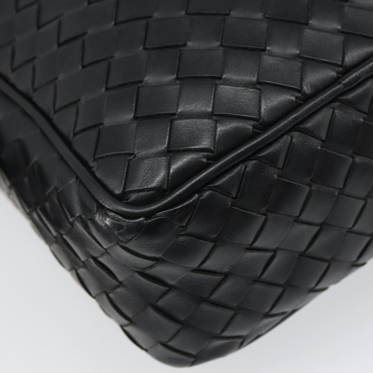 BOTTEG AVENETA INTRECCIATO Shoulder Bag Leather Black Silver
