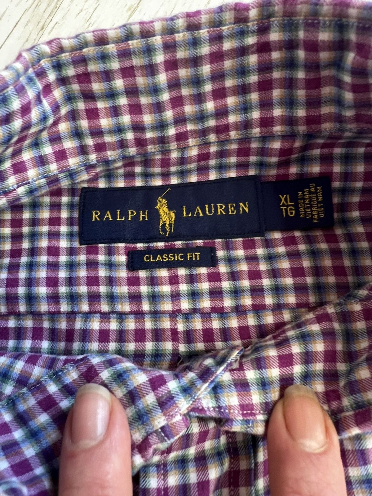 Ralph Lauren Ralph Lauren Classic Fit Plaid Shirt XL Purple Blue Green Size US XL / EU 56 / 4 - 6 Thumbnail